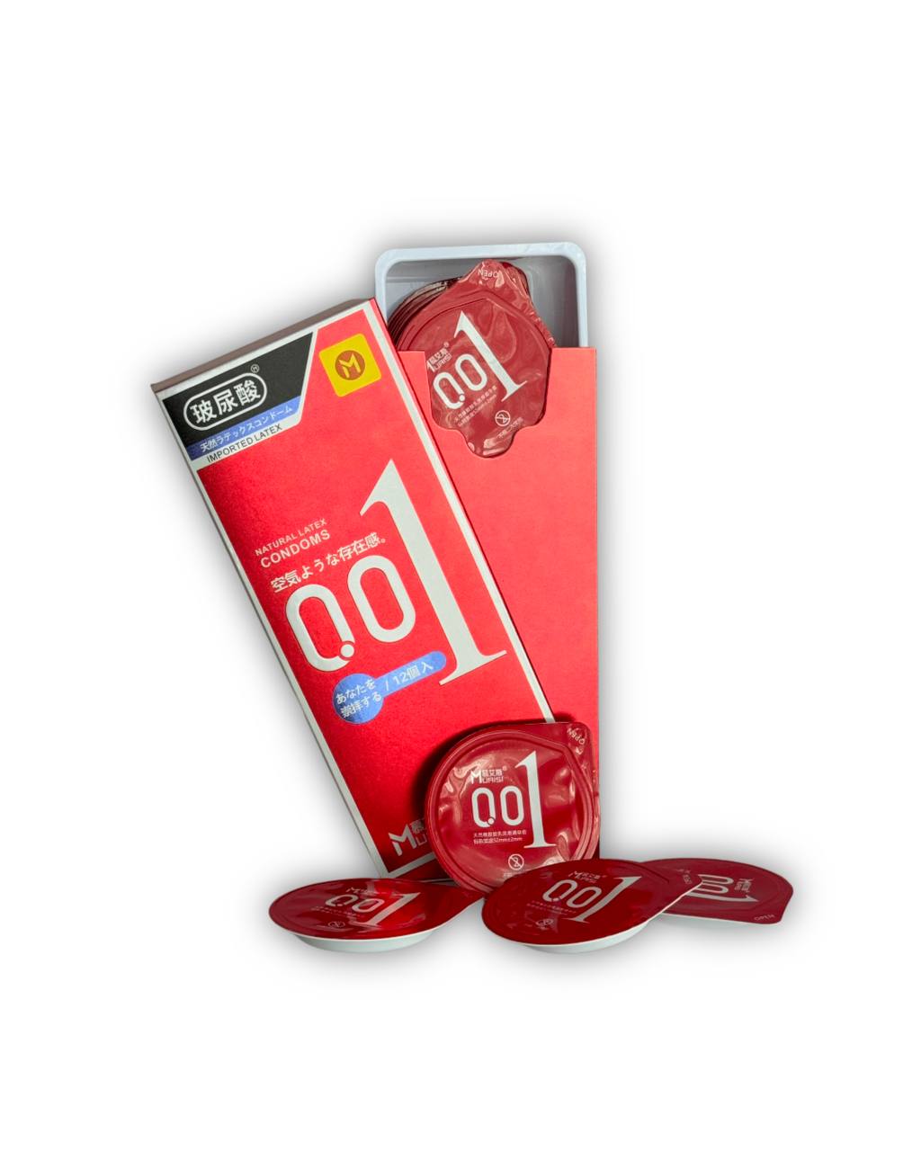 Muaisi Red 0,01 мм, PREMIUM 12 шт. упаковка